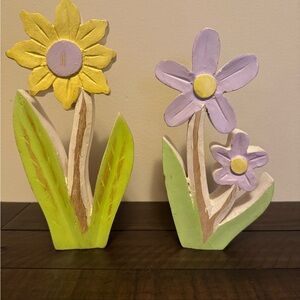 Pastel Wooden Flower Accents
